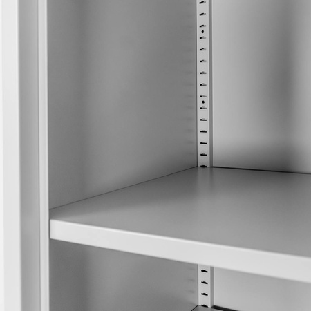 Szafa biurowa metalowa na akta Mega-M pełne drzwi S-45 cm G-40 cm H-185 cm szara