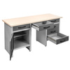 Stół warsztatowy z 6 szufladami 1 szafką zamykaną Mega-M HANDYMAN S-160 cm G-60 cm H-85 cm grafit