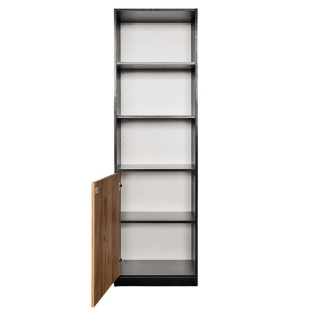 Regał biurowy na segregatory Mega-M L- 60 cm G-35 cm H-200 cm dąb kraft /czarny