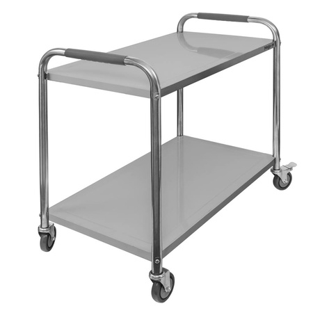Wózek kelnerski ze stali nierdzewnej 2-półkowy Mega-M STANDARD S-90 cm G-50 cm H-90 cm N