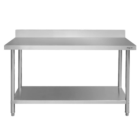 Stół ze stali nierdzewnej przyścienny z półką Mega-M STANDARD S-150 cm G-70 cm H-85 cm N
