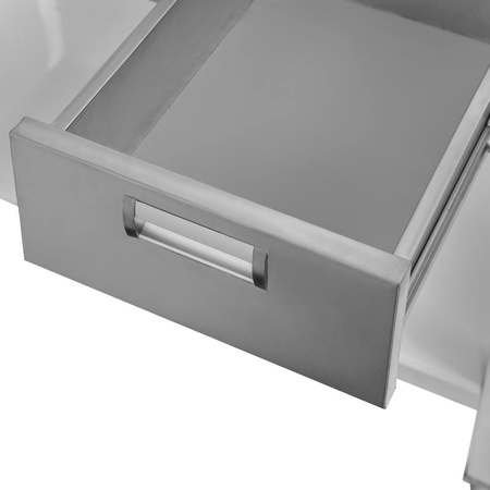 Stół ze stali nierdzewnej przyścienny z 3 szufladami i półką Mega-M S-100 cm G-60 cm H-85 cm N