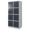 Szafka skrytkowa BHP Mega-M 8 skrytek 80x50x180 cm szara grafitowy front