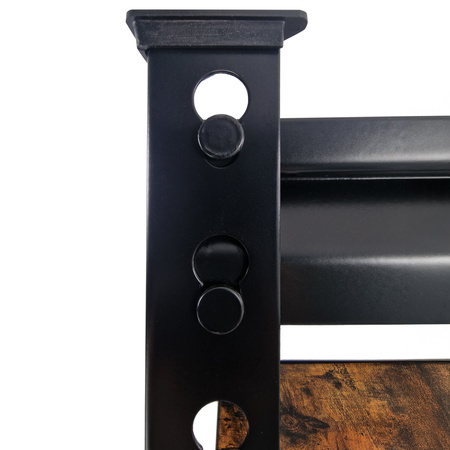 Regał magazynowy Mega-M Pro Loft H-180 cm L-120 cm G-45 cm 5 półek z MDF 6,2 mm okleina drewno (275kg) czarny N