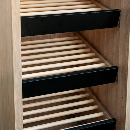 Regał na pieczywo Mega-M moduł otwarty H-205 cm L-60 cm G-58 cm dąb sonoma / czarny N