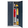 Szafka ubraniowa BHP Mega-M J-80 2 drzwiowa z przegrodami szara/ grafitowy front S-80 cm G-50 cm H-180 cm skręcana N