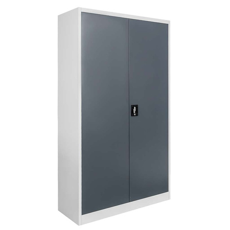 Szafa metalowa na dokumenty Mega-M J-100 szara/ grafitowy front S-100 cm G-40 cm H-185 cm skręcana N