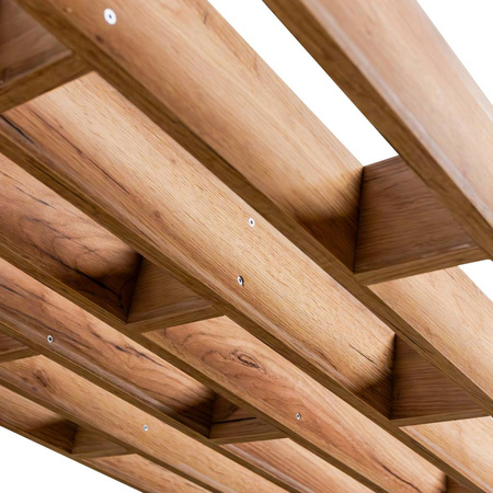 Lamel sufitowy/ścienny podwieszany modułowy Mega-M H-250 cm L-96 cm G-10 cm dąb kraft