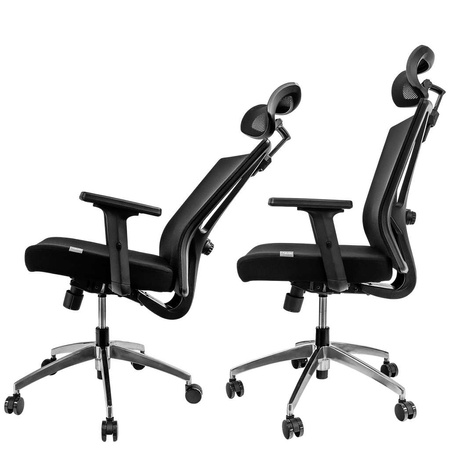 Fotel biurowy obrotowy FURVERO Zenith BA/A2D/L2D/H2D/S czarny spełnia wymogi BHP