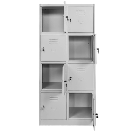 Szafka skrytkowa BHP Mega-M 8 skrytek 80x50x180 cm szara