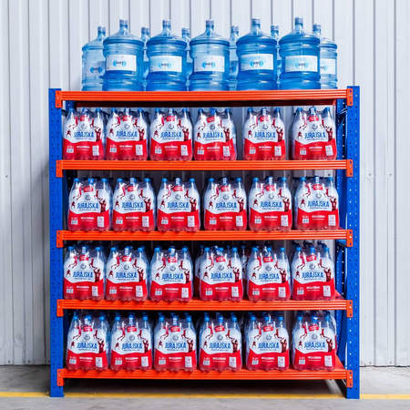 Regał metalowy magazynowy 5-półkowy Mega-M FORTIS LIGHT H-200 cm L-200 cm G-50 cm moduł bazowy WYSYŁKA PALETOWA