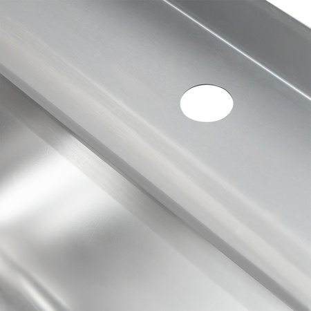 Zlew gastronomiczny spawany z komorą po prawej stronie i półką Mega-M 100x60x85 cm stal nierdzewna