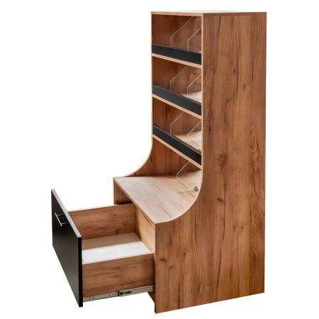 Witryna sklepowa na ciastka i cukierki Mega-M H-162 cm L-80 cm G-60 cm dąb kraft N