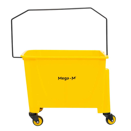 Wózek hotelowy do sprzątania Mega-M  jednowiaderkowy z prasą 20L żółty