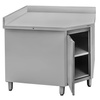 Stół ze stali nierdzewnej narożny z szafką Mega-M S-100 cm G-60 cm H-85 cm N