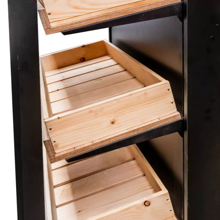 Regał na wino Mega-M H-205 cm L-86.5 cm G-58.5 cm czarny/dąb kraft