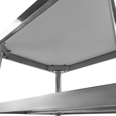 Stół ze stali nierdzewnej centralny z 2-półkami Mega-M X STANDARD S-80 cm G-60 cm H-85 cm N