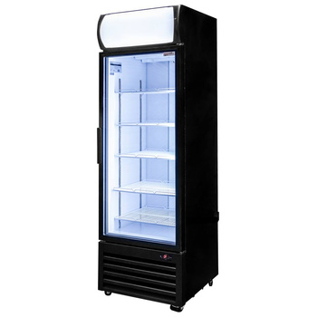 Witryna chłodnicza 1-drzwiowa 370L Mega-M RICO i61oświetlenie LED podświetlany górny plafon reklamowy