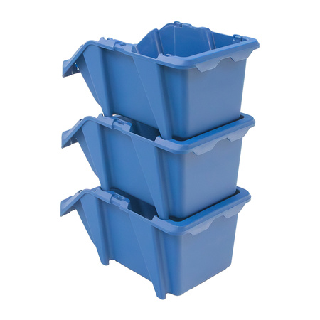 Pojemnik magazynowy Mega-M kuweta warsztatowa M plastikowa 200x300x130 mm niebieski (pakiet 5 szt.) N
