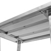 Stół ze stali nierdzewnej centralny z półką i 6 nogami Mega-M S-220 cm G-60 cm H-85 cm N
