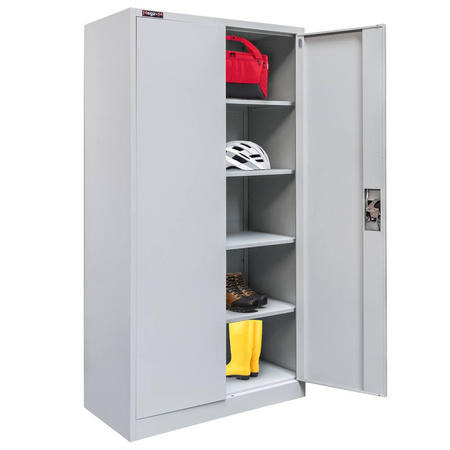 Szafa gospodarcza socjalna Mega-M 2-drzwiowa z półkami S-90 cm szara