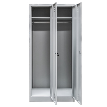 Szafka ubraniowa BHP Mega-M J-80 2 drzwiowa szara S-80 cm G-50 cm H-180 cm skręcana N
