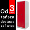 Szafka ubraniowa BHP Mega-M J-60 2 drzwiowa szara/ czerwony front  S-60 cm G-50 cm H-180 cm skręcana (wysyłka paletowa) N