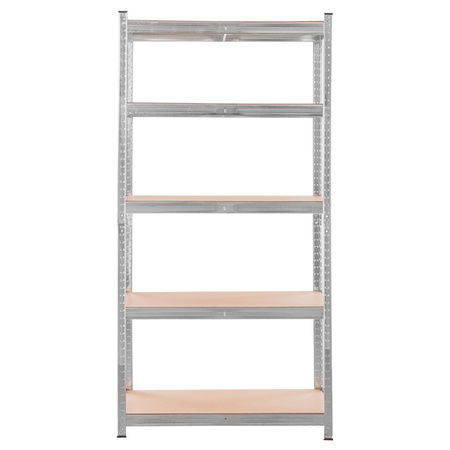 Regał magazynowy Mega-M Basic H-180 cm L-90 cm G-40 cm 5 półek z MDF 4 mm (175kg) ocynk N