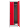 Szafka ubraniowa BHP Mega-M J-60 na podstawie z nóżkami 2 drzwiowa szara/ czerwony front  S-60 cm G-50 cm H-190 cm skręcana N