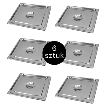 Pokrywka do GN 2/3 ze stali nierdzewnej Mega-M 35,3×32,5 cm zestaw 6 szt.